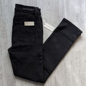 NWT Favorite Daughter The Erin Mid Rise Slim Straight Ankle/ Faded Black-26